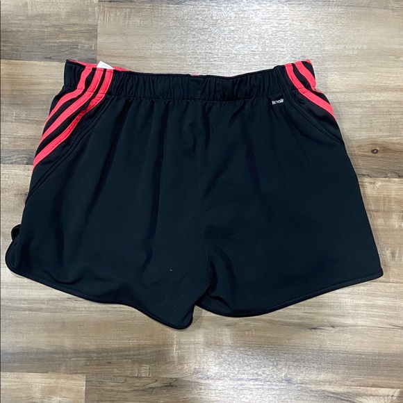 adidas Women's Black Shorts with Red Stripes - Picture 3 of 9